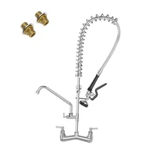 36" Height Commercial Faucet with Pre-Rinse 36” Height-12” Spout-Square Sprayer