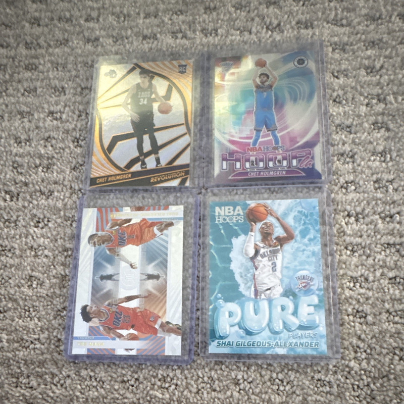 Panini NBA OKC Thunder 4-Card Lot Holmgren RC Gilgeous-Alexander Mann