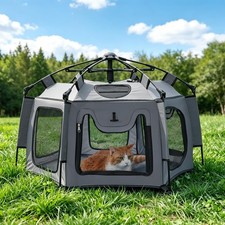 Medium Cat Catio Outdoor Cat Enclosure, 35.4" Pop-Up Catio for 1 Cat, Portabl...
