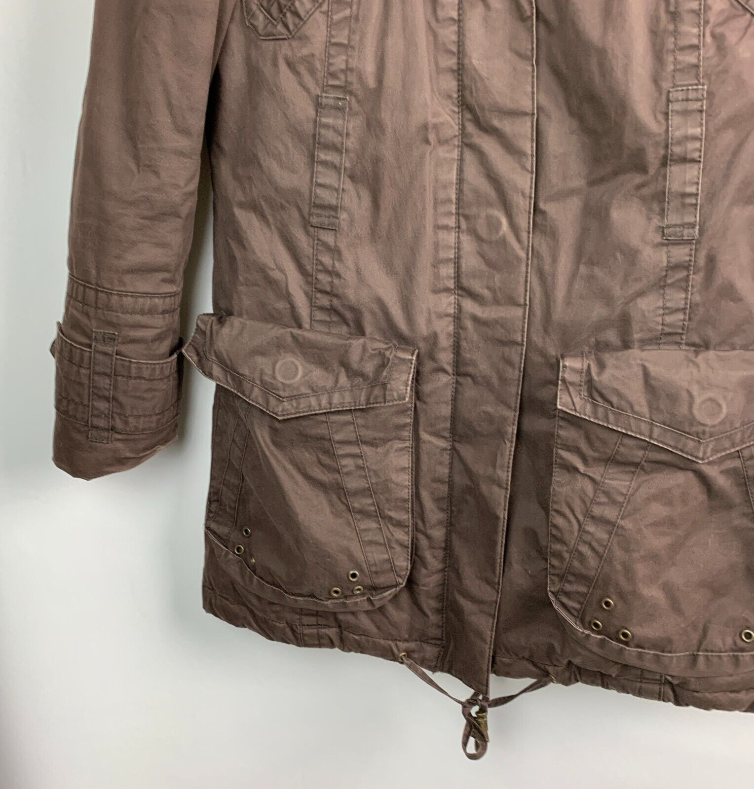 Zara Basic Outdoor Jacket Stand Collar Zip Snaps … - image 6