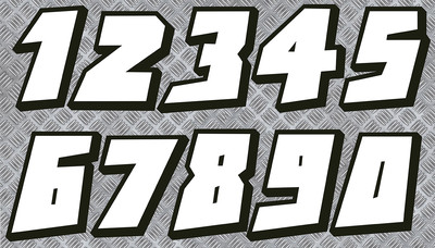 COURSE RACING NUMBERS BOMB DRIFT TUNING STICKER STICKER (NU001)