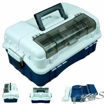 DELTA FISHING Top Angel Koffer 2 Laden & Quick Köder Klarsicht Fach Angelbox Sha