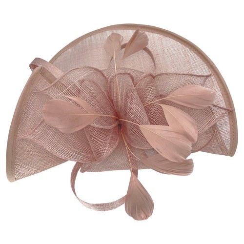 Women Feathered Sinamay Fascinator Disc Headband Wedding Party Race Royal Ascot - Picture 9 of 42