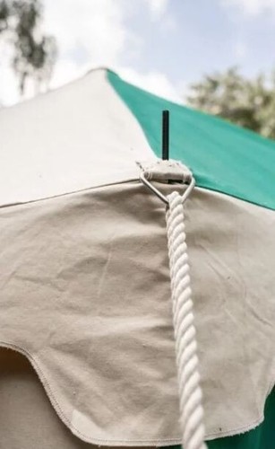 Round medieval pavilion 3m natural-emerald green waterproof tent camping event - Picture 6 of 6