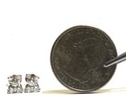 14k white gold .36ct SI1 H 3 stone round stud diamond earrings cluster Natural — photo 2