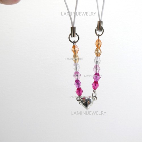 PRIDE FLAG Matching Phone charm, Magnetic Keychain Mismatch Couple Set Rainbow - Picture 9 of 15