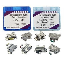 80 Tubos Ortodoncia Buccal Tube 1st Molar Single Tube Roth MBT 022 Bondable Conv