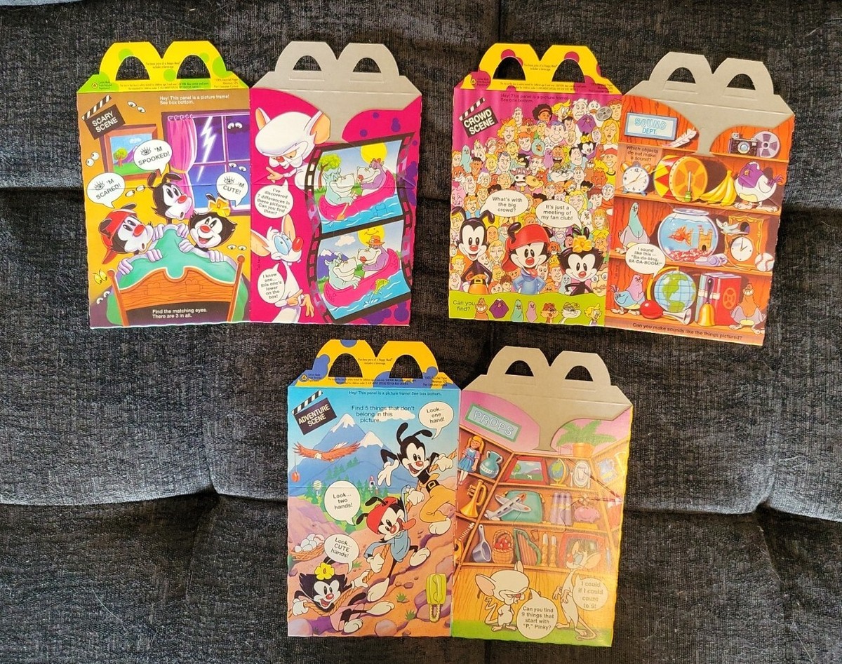 Vintage 1995 McDonald's Animaniacs 3 Happy Meal Boxes MINT | eBay