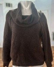 Free People Cowl Neck Slouchy Sweater Women's Small Cozy Comfy Wool Blend Brown