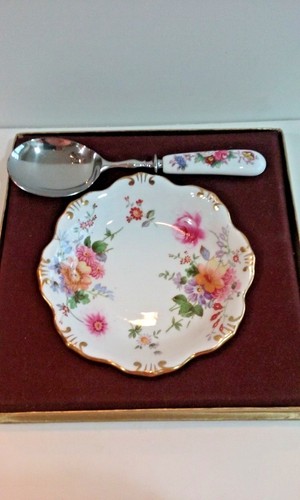 Plato y cuchara de jalea Royal Crown Derby - Imagen 2 de 3