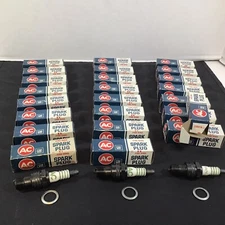 AC GM Fire Ring Spark Plugs 44N Green Stripe Rings Original Boxes Lot of 24