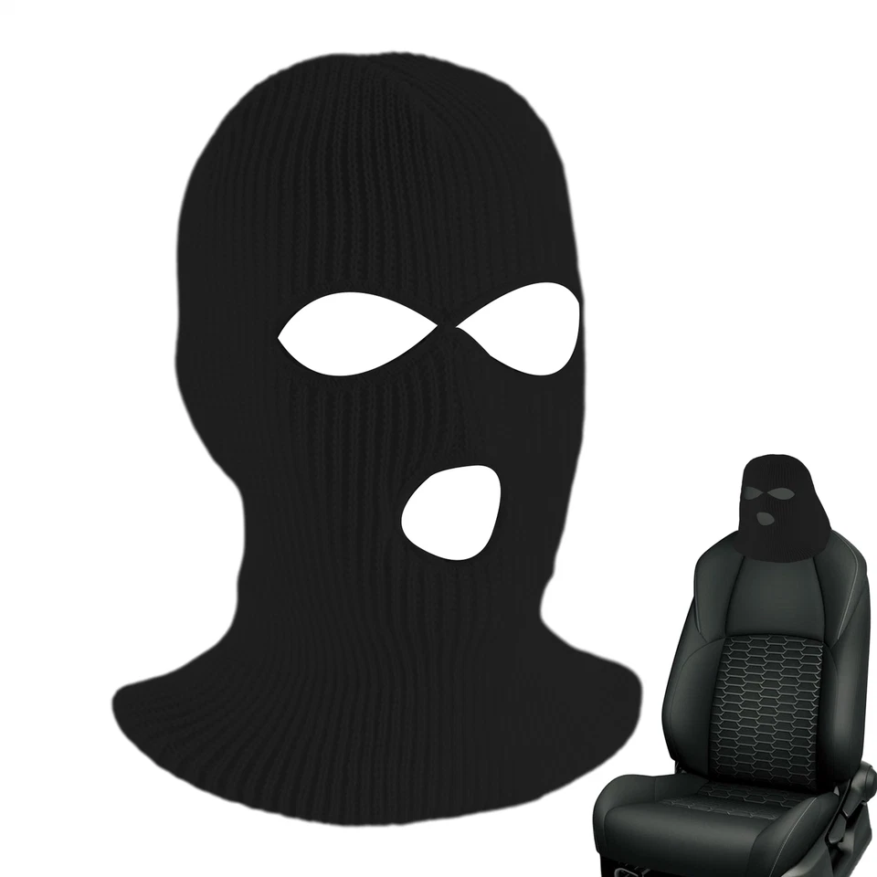 2 Stück lustige Autositzbezüge Maske Hut Headcove 3-Loch Autositz Kopfstützen - Bild 3 von 4