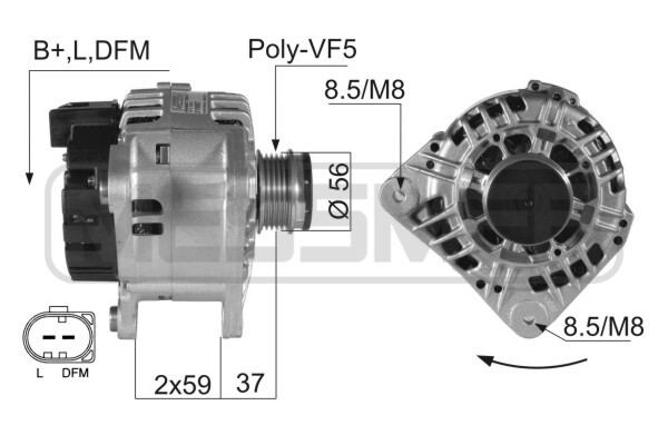ERA Lichtmaschine Generator 120A 14V FüR VW Golf IV 1.6 1.9 TDI 2.0 2.3 V5 2.8-image