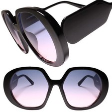 Gorgeous Elegant Fancy High-End Oversized Exaggerated Womens Sunglasses Black