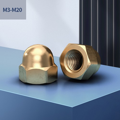 Brass Dome Nuts Metric M3 M4 M5 M6 M8 M10 M12 M14 M16 M18 M20 Hex Cap Acorn Nut - Picture 5 of 6