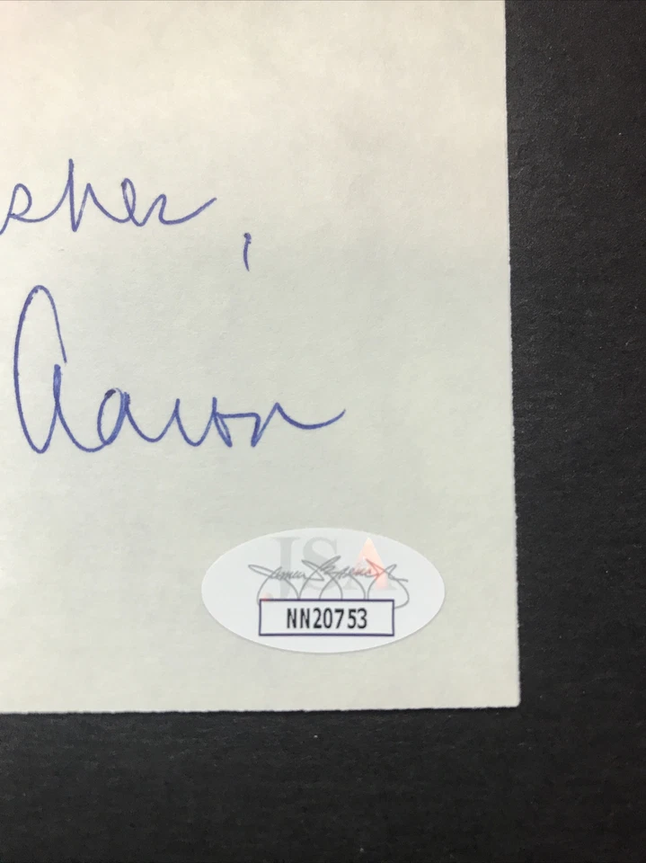 Tommy Aaron PGA GOLFER Sign 3x5 Index Card JSA CERTIFIED Autograph INSCRIPTION - Image 3 of 4