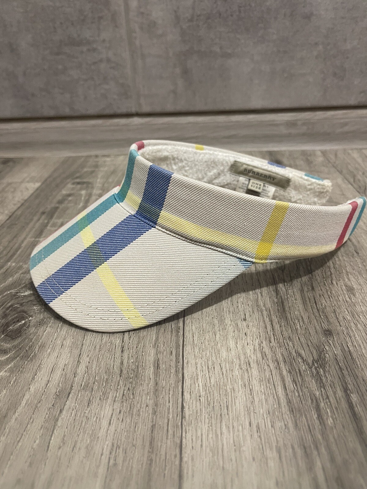 Rare Burberry Soft Terry Rainbow Visor Sunvisor – Lightweight One Size image 2