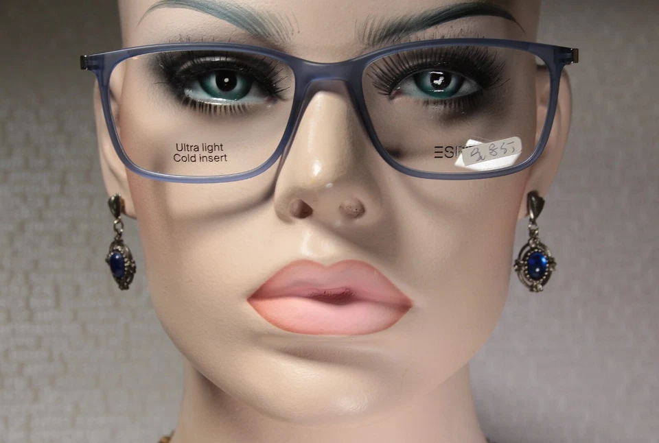 Monturas de gafas ESPRIT ET33461 azul translúcido y cromado para hombres y mujeres sin usar Foto 2 de 4