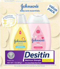 Johnson'S Baby Care Essentials Gift Set, Body Lotion,  Zinc Oxide Diaper Rash P