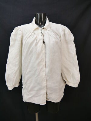Size 42 costume blouse cream blouse Sixth Sense linen with embroidery tb7394
