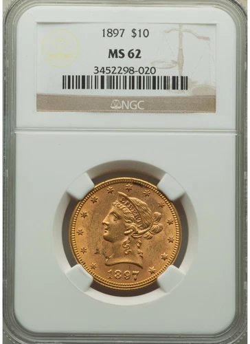 1897 LIBERTY HEAD EAGLE $10 GOLD NGC MS62
