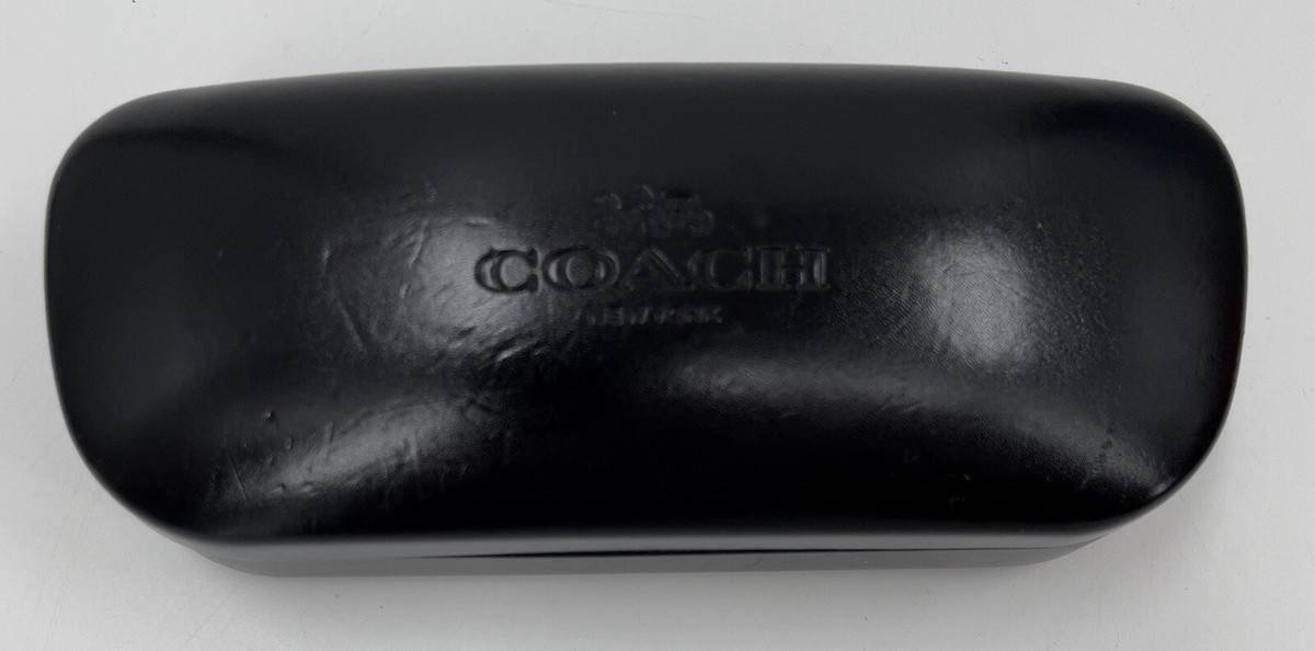 Coach Genuine Hardside Hard Black Leather Glasses Eyeglass
