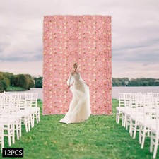 3D Flower Wall Panel-12 Pieces Artificial Flower Wall Background Silk Rose Mat