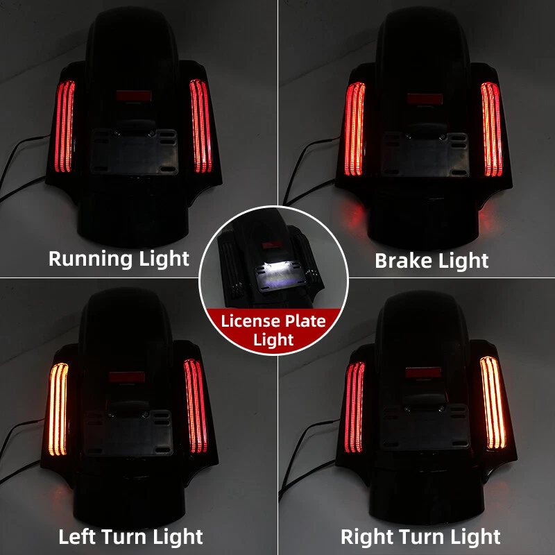 LED Rear Fender System For Harley Touring Street Road Glide 2014-2023 CVO Style Foto 2 de 4