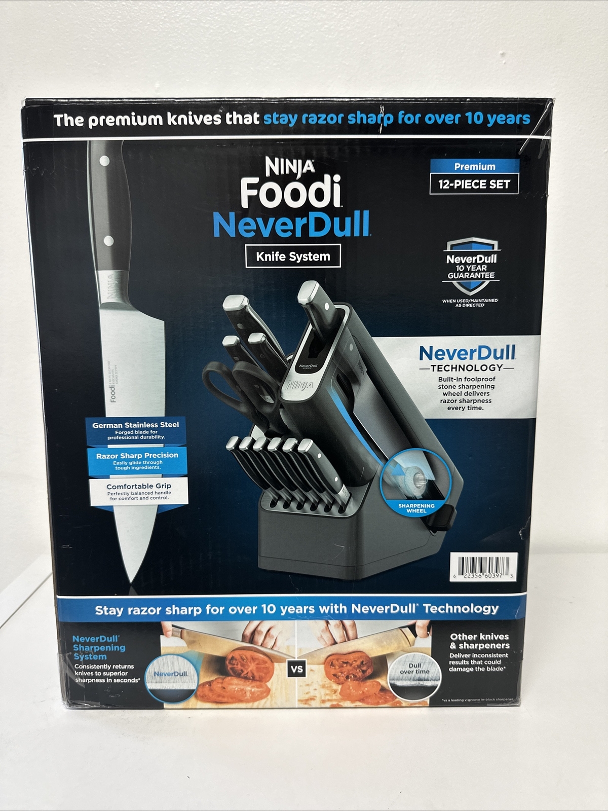 Ninja K32012 Foodi NeverDull Premium Knife System, 12 Piece Knife Block