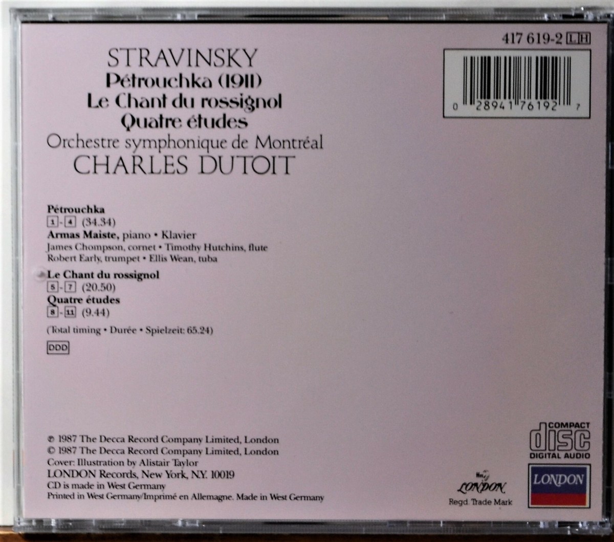CD Mussorgsky Pictures of an Exhibition Dutoit Montreal West