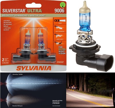 Sylvania SilverStar Ultra 9006 HB4 55W Two Bulbs Head Light Replace Upgrade Lamp