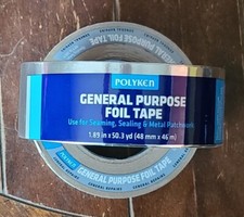2 x POLYKEN General Purpose Foil Tape Each Roll: 1.89 in. x 50.3 yd  1954680
