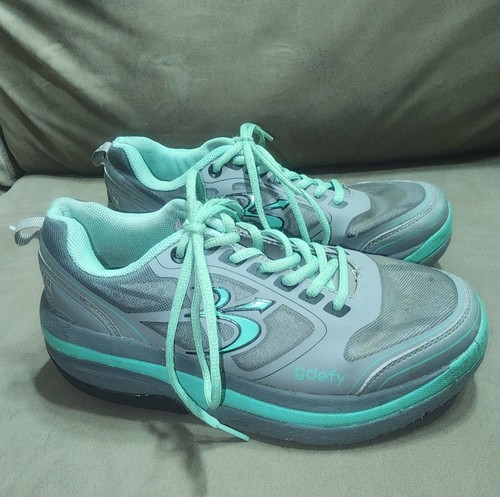 Gravity Defyer Shoes Womens 7.5 Gray Green Comfort Fit Walking Sneaker Running - Picture 3 of 10