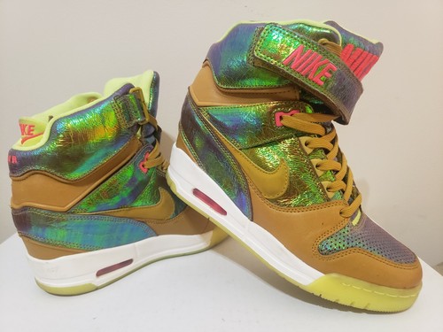 Nike air revolution sky hi world cup gold trophy iridescent 7 shoes  677322-700 | eBay