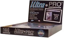 Ultra Pro Platinum Hologram Photo Pages 5X7 Two Pocket 100 Pack