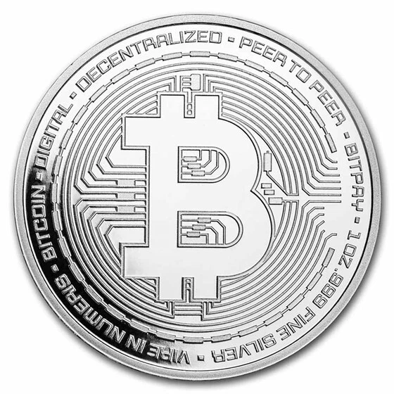 5X Bitcoin 1 oz .999 Fine Silver Round BU Crypto Commemorative BlockChain - Image 4 of 4