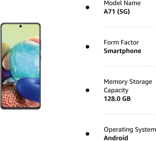 Samsung Galaxy A71 5G SM-A716U 128GB GSM Unlocked Black Smartphone - OPEN BOX - - 第 7/7 張圖片