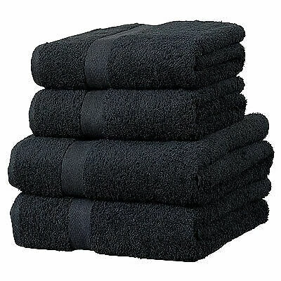 Serviettes, draps et gants de salle de bain noirs