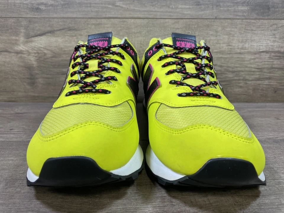 New Balance 574 Classic WL574JOC Zapatos Zapatillas Amarillo Rosa Fuerte Talla de Mujer 10B Foto 3 de 4