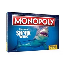 Shark Week MONOPOLY Predators of the Deep   Age=8+   2-6 PLAYERS   60+ MINUTES