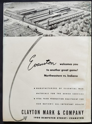 1944 Indiana Hoosiers v Northwestern Wildcats World War II Football Program NCAA - Picture 2 of 19
