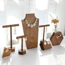Wooden Jewelry Display Stand Necklace Earring Bracelet Organizer Stand Holder