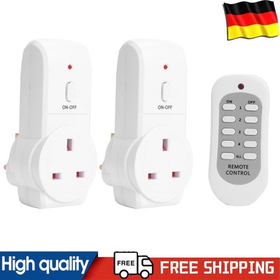 2pcs UK Plug Wireless Remote Control Smart Socket Electrical Outlet Light Switch