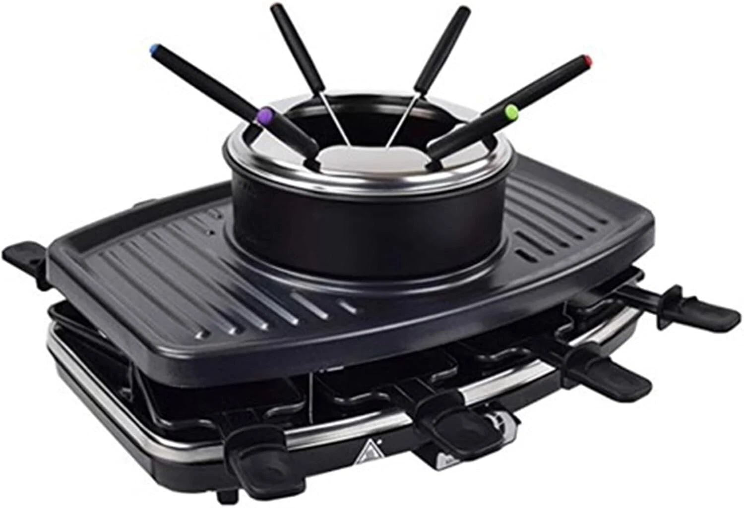 Electric Fondue Pot Set, Chocolate, Cheese Melting Pot, with Grill Plate