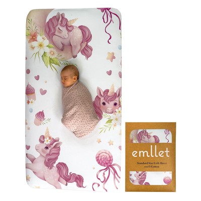 Emllet Fitted Crib Sheet, Cute Baby Crib Sheets For Boys Girls Toddlers 