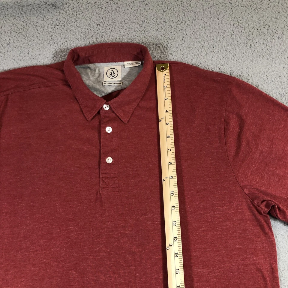 Volcom Polo Shirt Men's XL Red Short Sleeve Soft Collared Breathable Golf Rugby - Image 4 of 4