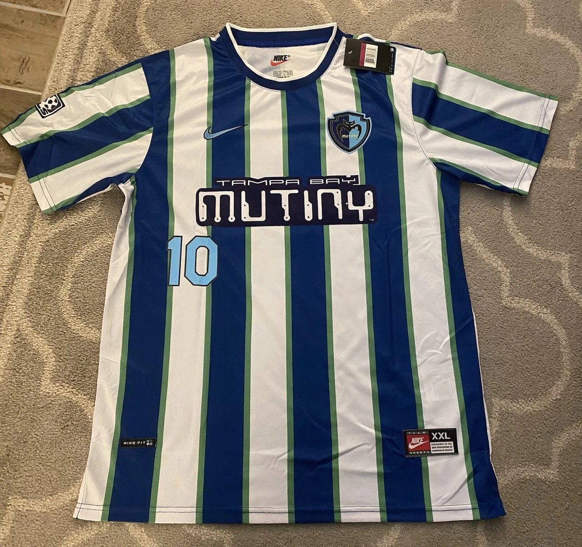 90s MLS NIKE ストライプ タンパベイ ミューティニー　ユニフォーム Vintage Tampa Bay Mutiny Nike Jersey Team Soccer Mens MLS Shirt