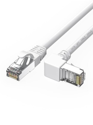 JUXINICE 90 Degree CAT6 Ethernet Cable Right Angle Upward 3.3FT, UP 