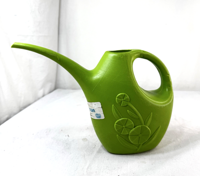 #ad #ad Vtg Lustro Ware Green Plastic Water Can w Label Embossed Floral USA Blow Mold FS $22.99