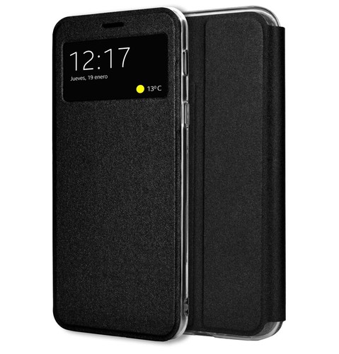Custodia Libro Con Magnete Per Xiaomi Redmi 7 - Smart Magnet Case Nero Con Protezione Schermo